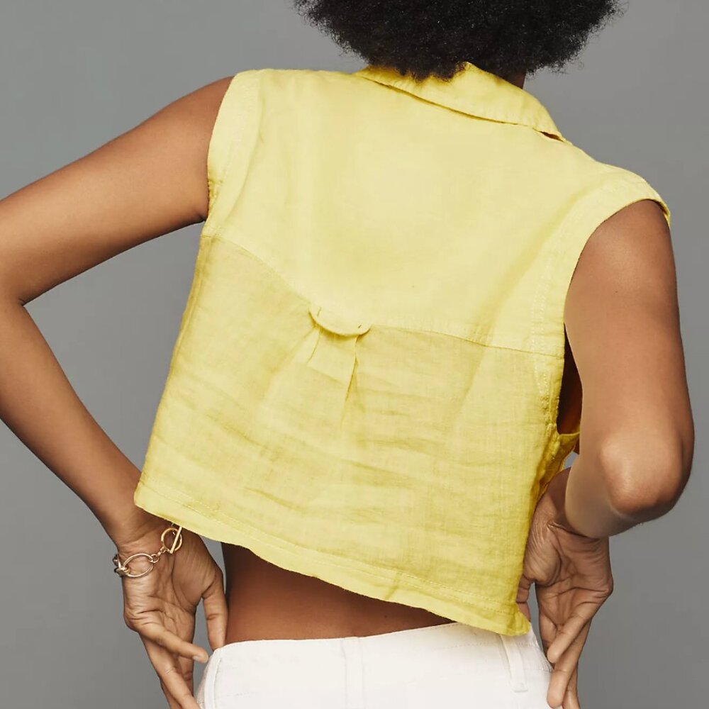 Anthropologie Pilcro Sleeveless Cropped Shirt - NWT! - Picture 2 of 6